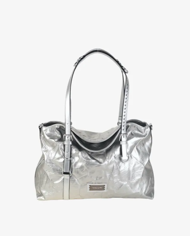 kbas-urban-atria-tote-p-u-piel-plata-bolso-de-hombro-bowling-grande image 1