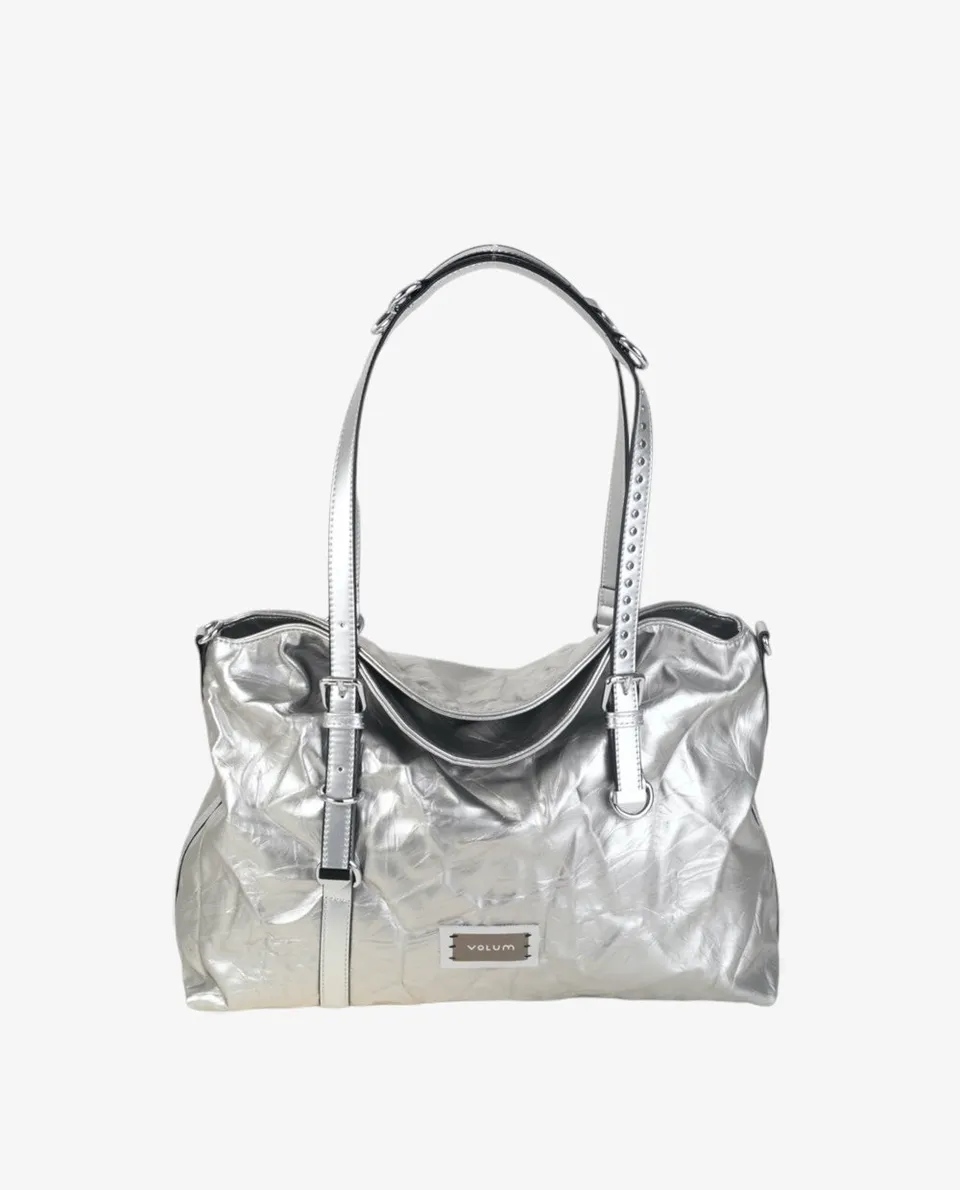 kbas-urban-atria-tote-p-u-piel-plata-bolso-de-hombro-bowling-grande image 1