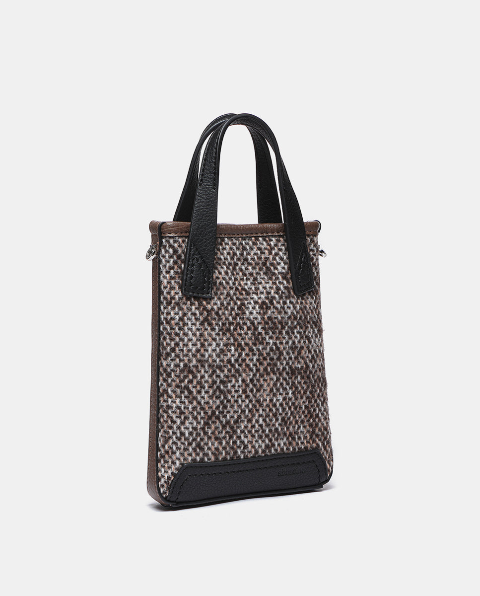 abbacino-bolso-de-mano-mini-tweed-marr-n-con-bandolera image 2
