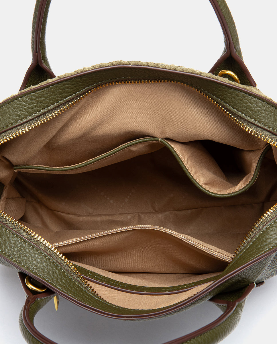 abbacino-bolso-de-mano-verde-trenzado-de-antelina-con-bandolera image 6