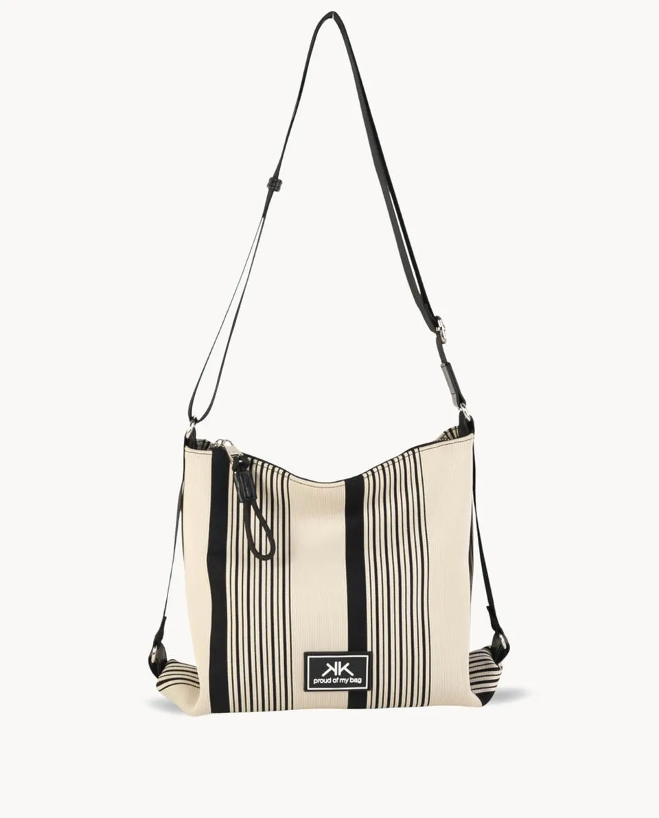 kbas-bandolera-de-algod-n-con-cremallera-negro-blanco image 1
