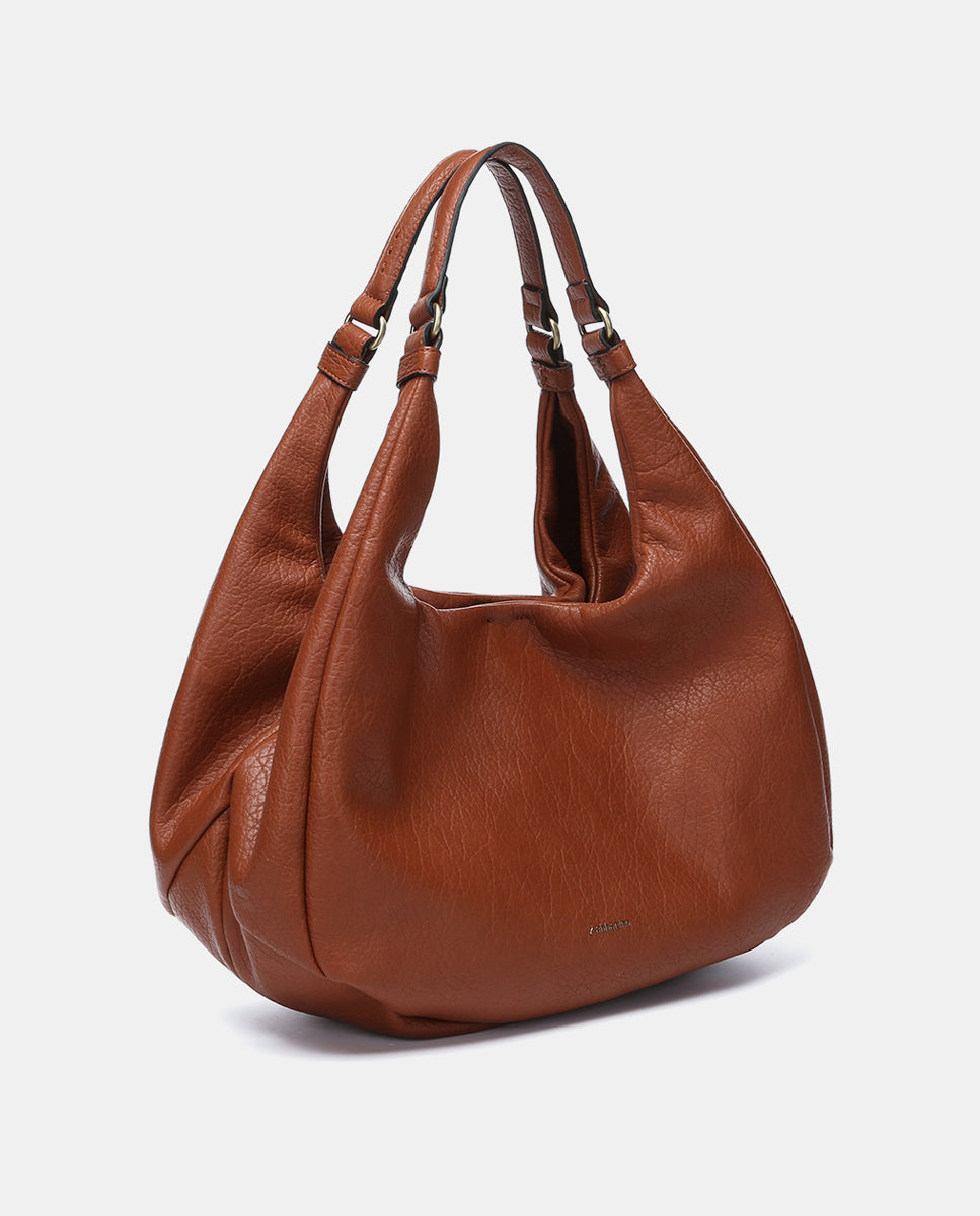 abbacino-bolso-de-hombro-hobo-materiales-reciclados-cognac image 2