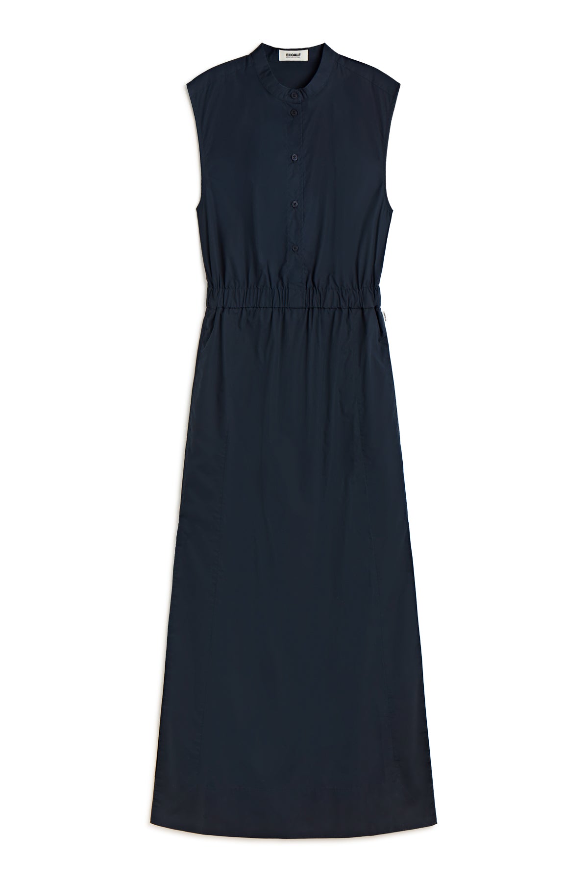 ecoalf-vestido-mika-azul-marino-de-mujer-30-algod-n-reciclado-cuello-mao-y-cintu image 7