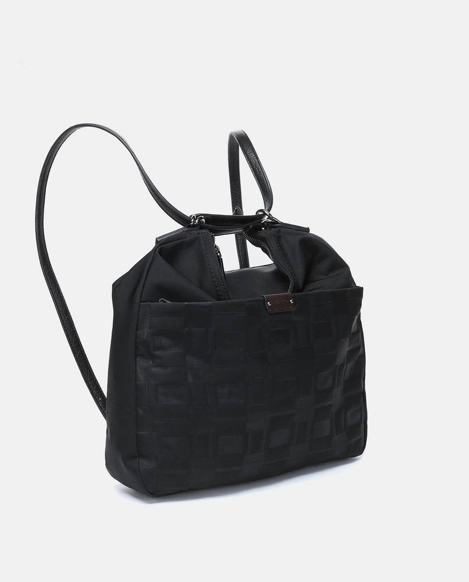 abbacino-bolso-multifuncional-nylon-reciclado-negro-convertible-mochila image 4