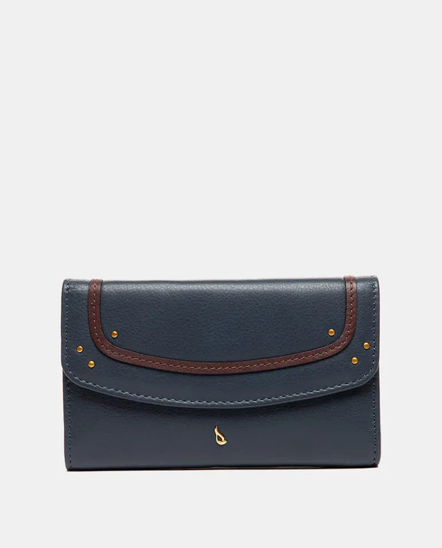 abbacino-cartera-mediana-piel-azul-con-solapa image 1