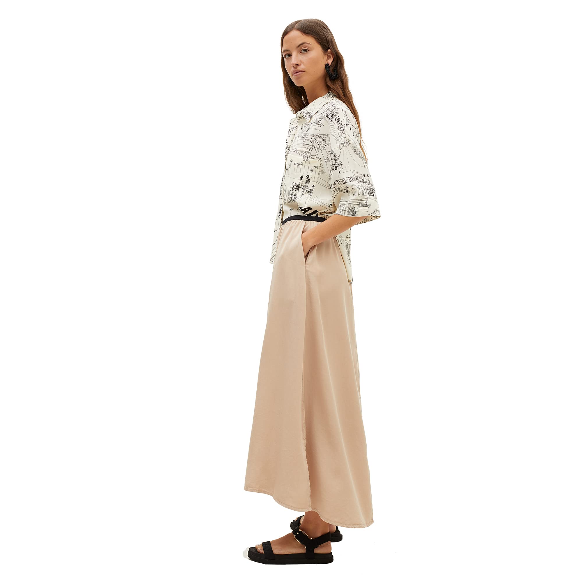 parfois-falda-con-cintura-el-stica-limited-edition-tejido-crudo-mujer image 5