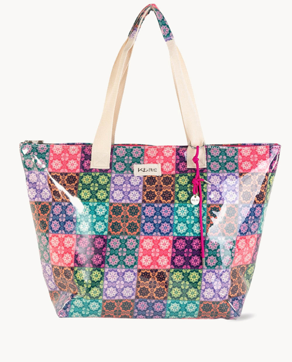 bolso-de-playa-lona-plastificada-kbas-cremallera-dise-o-tnico-50-de-descuento image 1