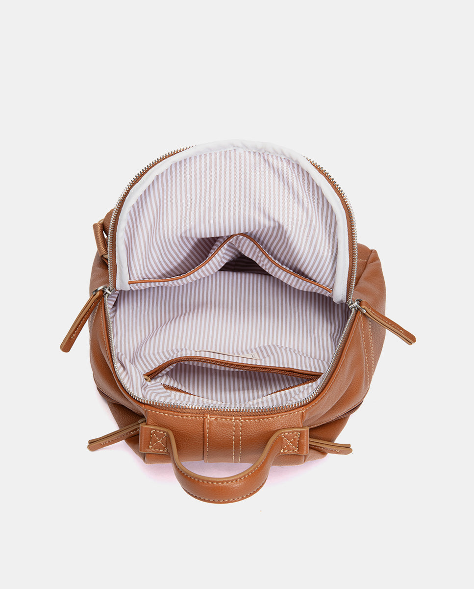 abbacino-mochila-cognac-mujer-materiales-reciclados image 5