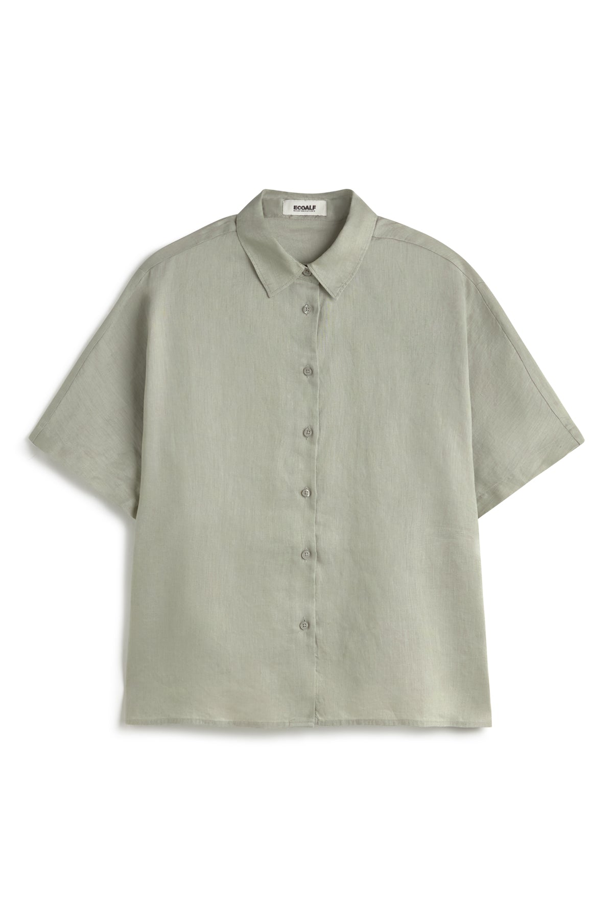camisa-melania-verde-ecoalf-lino-80-oversize-mujer image 7