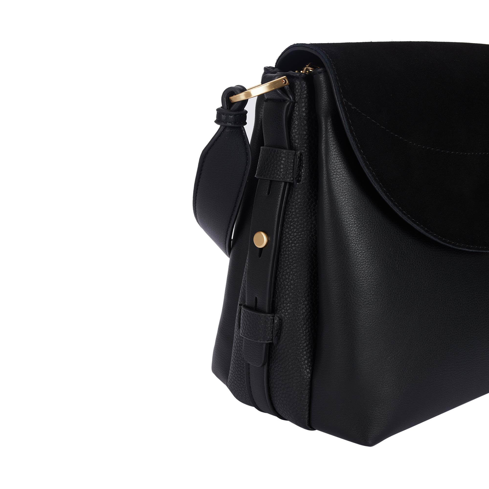 parfois-bolso-de-hombro-de-ante-con-cierre-de-solapa-mujer-talla-l-negro image 2