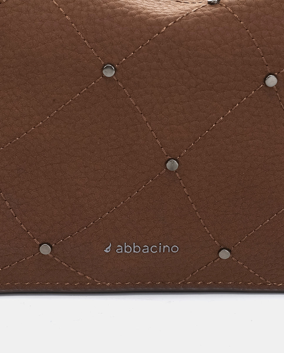 abbacino-bolso-de-hombro-marr-n-reciclado-con-remaches image 7