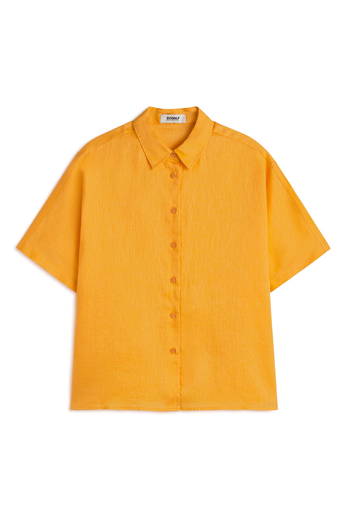 ecoalf-camisa-melania-naranja-lino-80-fit-oversize-y-cierre-de-botones image 6