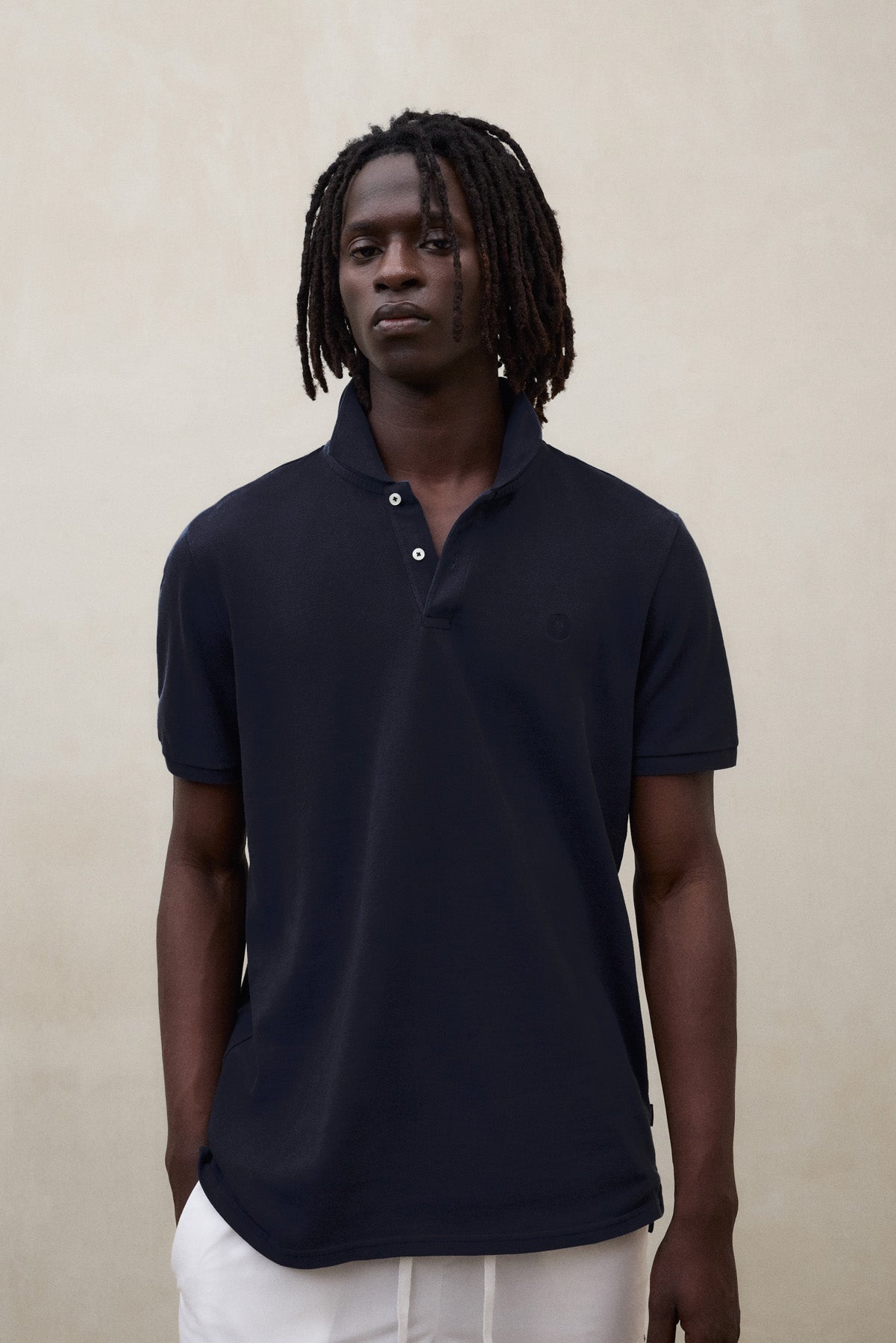 polo-ecoalf-tedan-azul-marino-de-piqu image 3