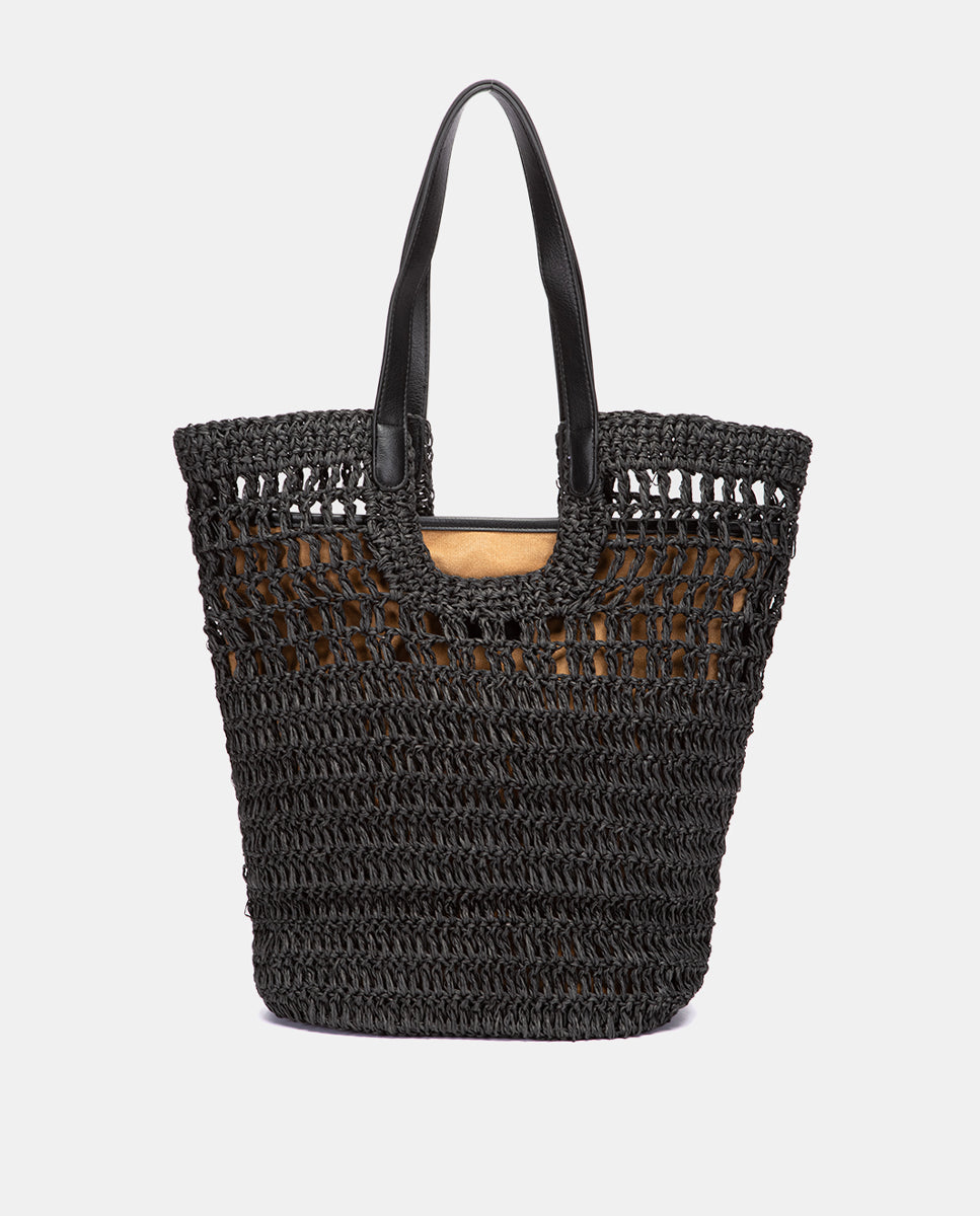 abbacino-capazo-rafia-negro-calado-verano image 3
