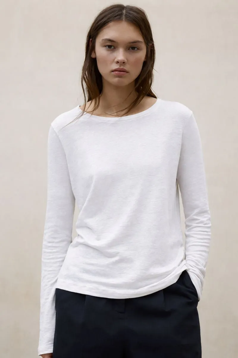 camiseta-ecoalf-cale-blanca-de-lino-para-mujer image 1