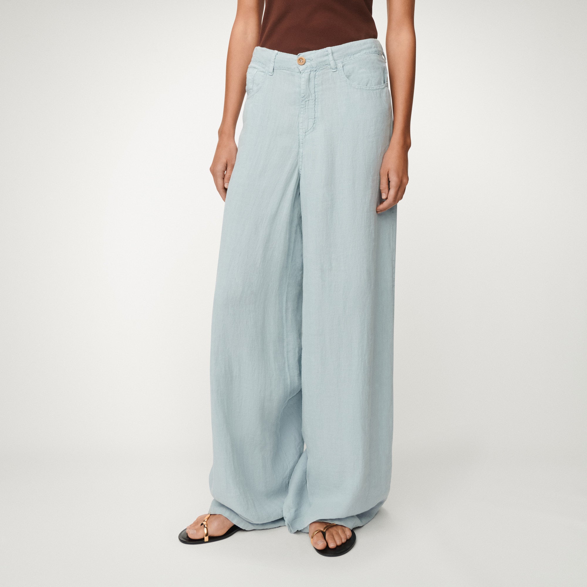 lois-marlene-pantal-n-100-lino-azul-perla image 2