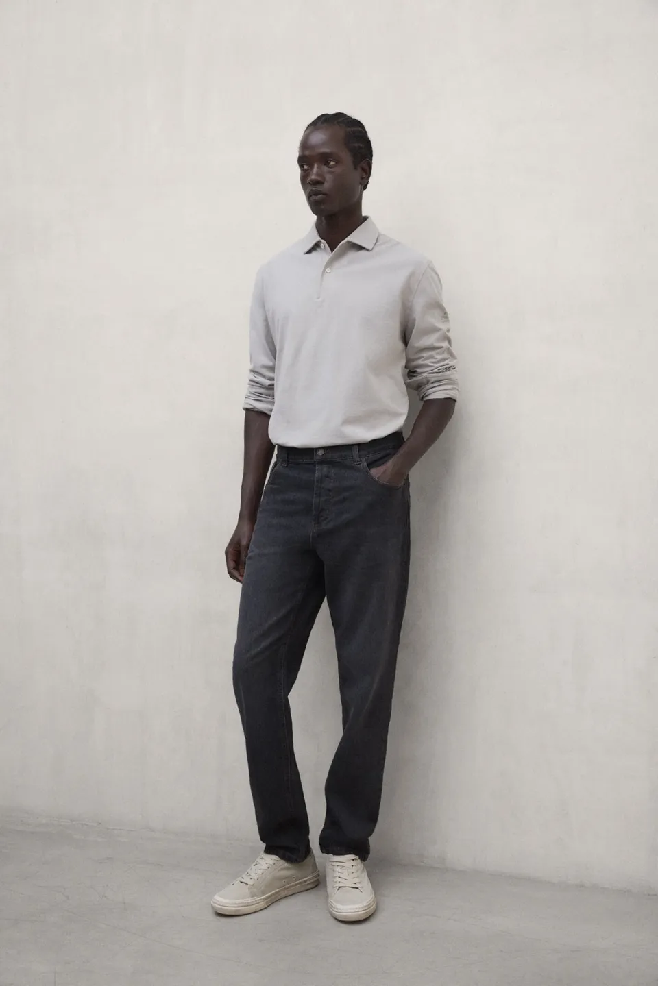 polo-patrick-gris-claro-ecoalf-de-50-algod-n-reciclado-cuello-italiano-y-tapeta- image 1