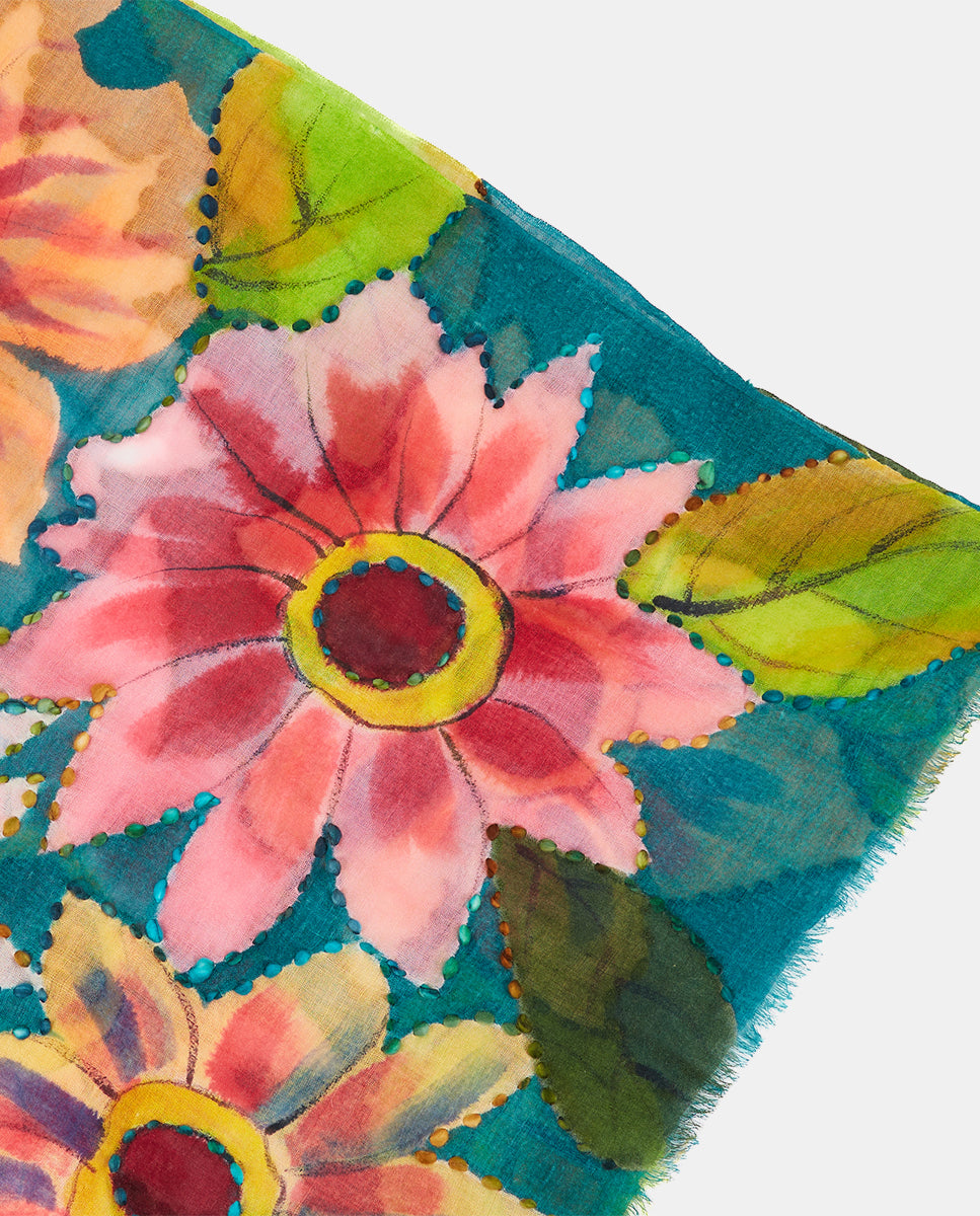 abbacino-pa-uelo-de-lana-estampado-floral-verde-mujer image 4