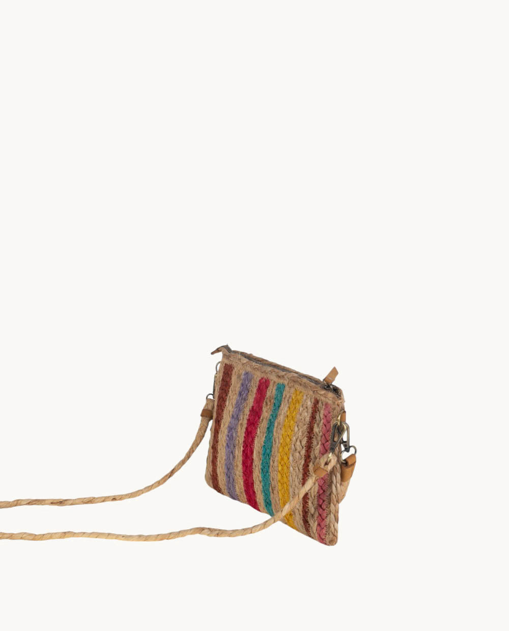 cartera-de-yute-kbas-con-asa-bandolera-y-cremallera-multicolor image 2