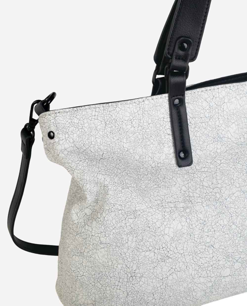 kbas-bolso-tote-de-pu-con-cremallera-blanco-y-gris-oscuro image 3