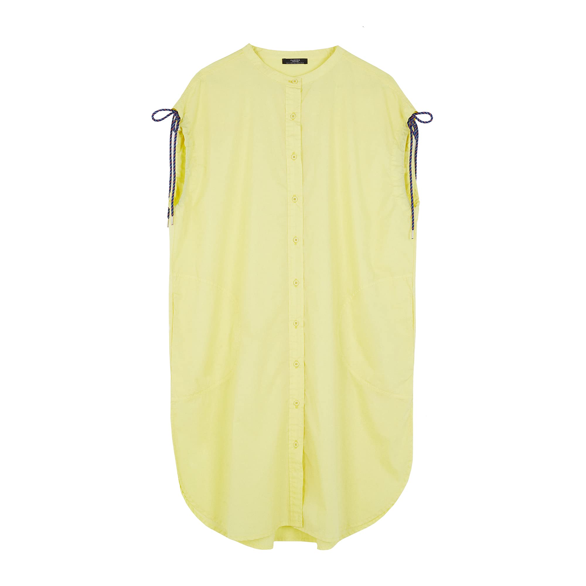 parfois-vestido-camisero-detalle-cordones-amarillo-mujer image 1
