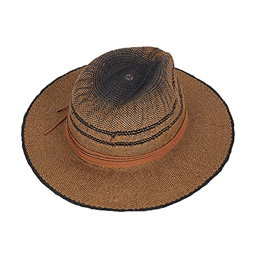 parfois-sombrero-trenzado-con-cinta-contraste-marr-n-mujer image 6