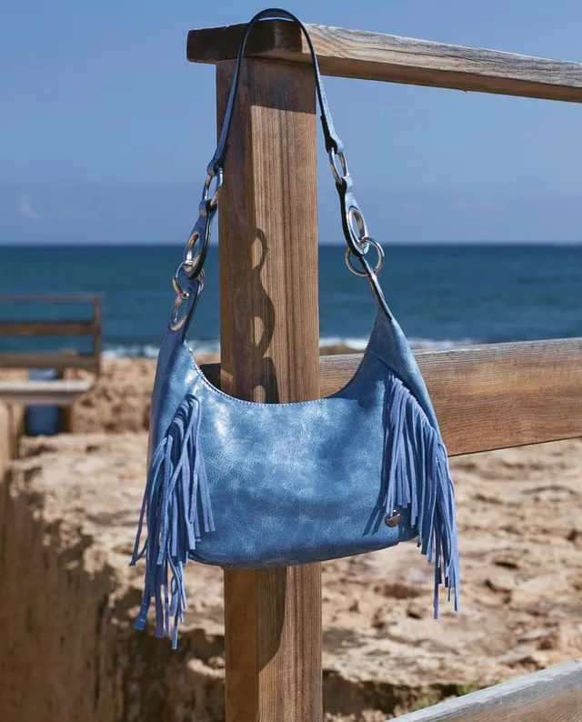 kbas-bolso-cocktail-yuzu-hobo-de-piel-sint-tica-con-flecos-serraje-azul image 1