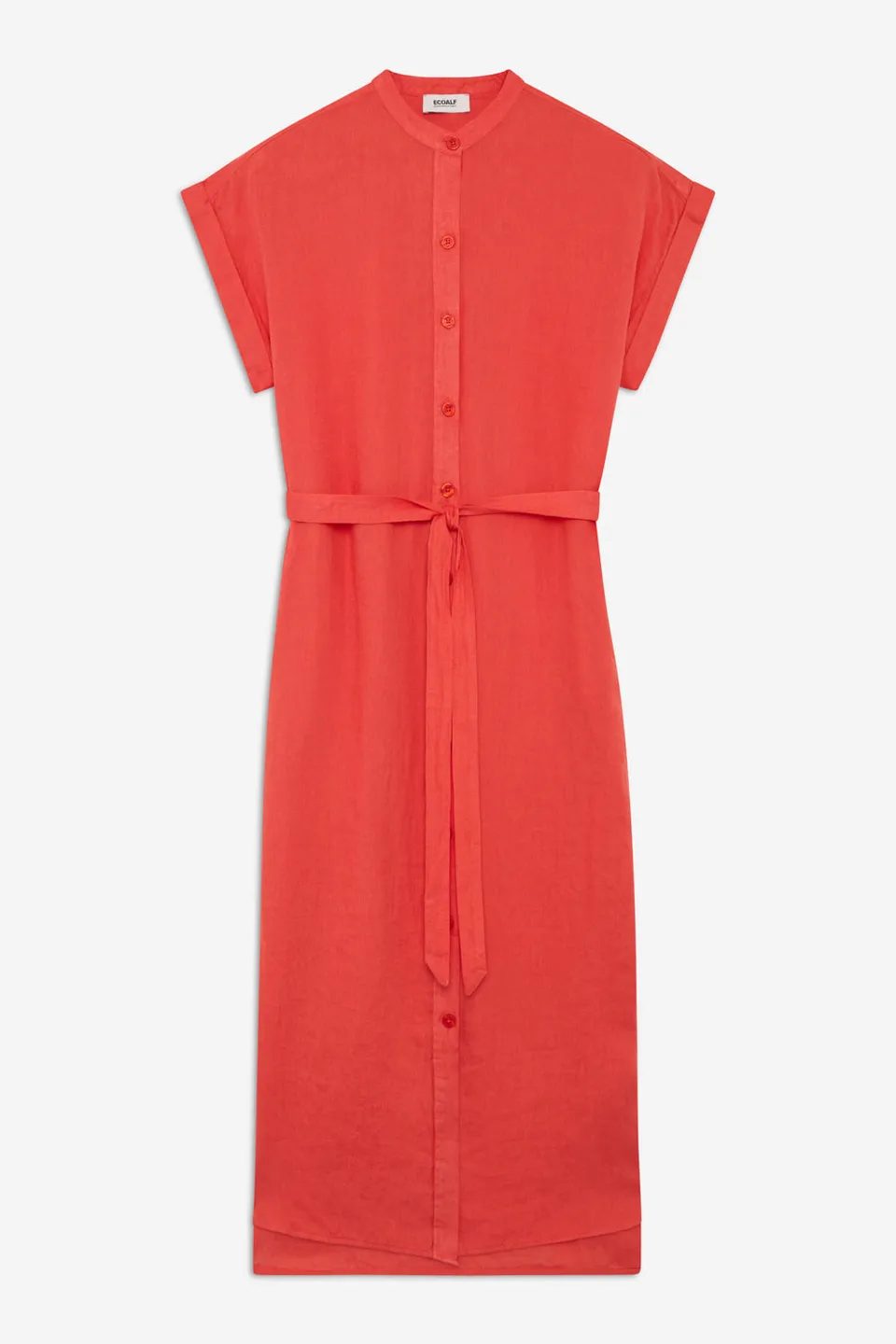 vestido-ecoalf-amatista-de-lino-reciclado-para-mujer-naranja-fit-holgado image 1