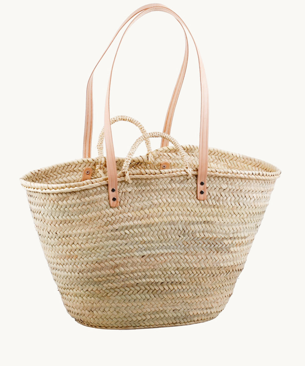 capazo-kbas-de-palma-sin-forro-asas-de-cuero-bandolera-46-x-22-x-27-cm image 1