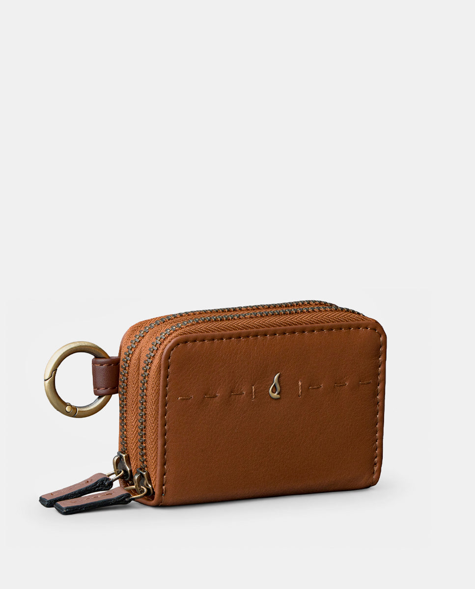 monedero-de-mujer-abbacino-de-piel-cognac-con-doble-cremallera-y-anilla-para-lla image 4