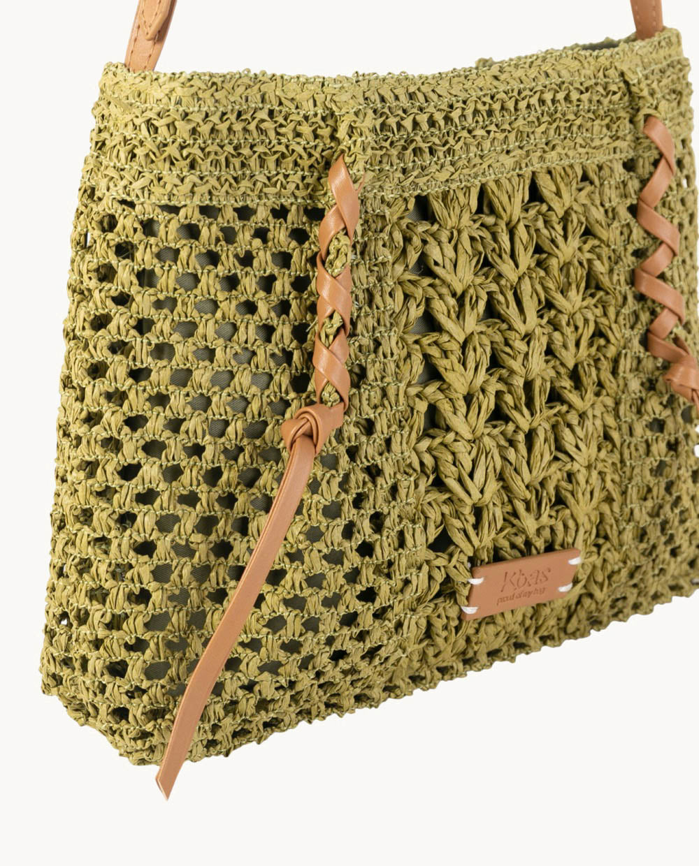 bandolera-de-fibra-natural-kbas-con-cremallera-color-kaki-37x31-cm image 3
