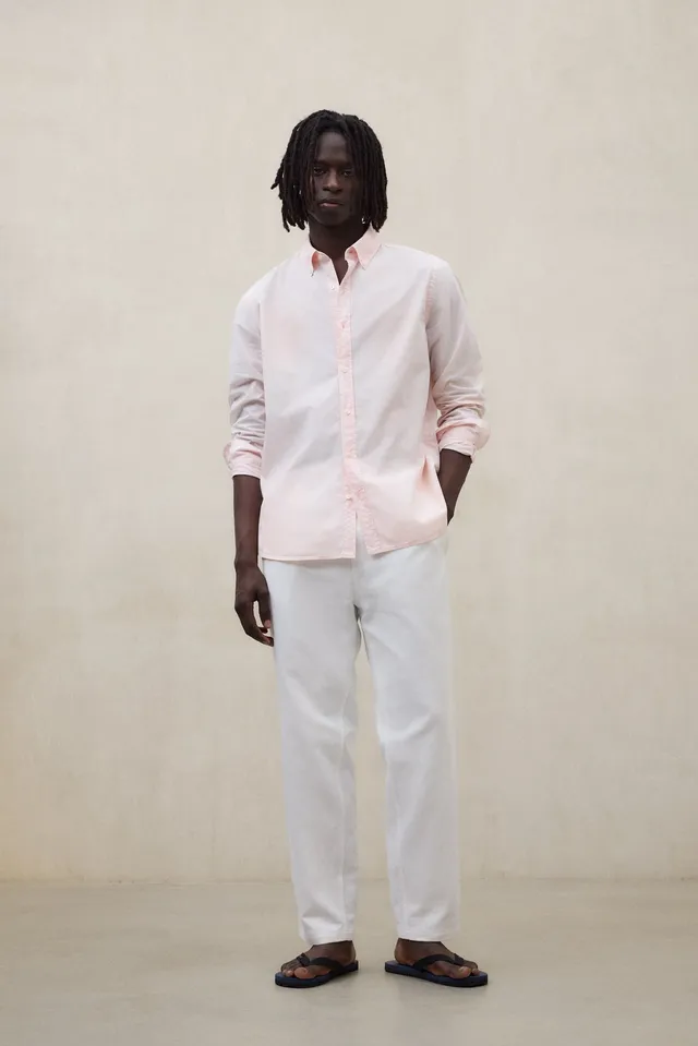 camisa-ecoalf-antejo-de-popel-n-rosa-de-hombre-algod-n-regenerativo image 1