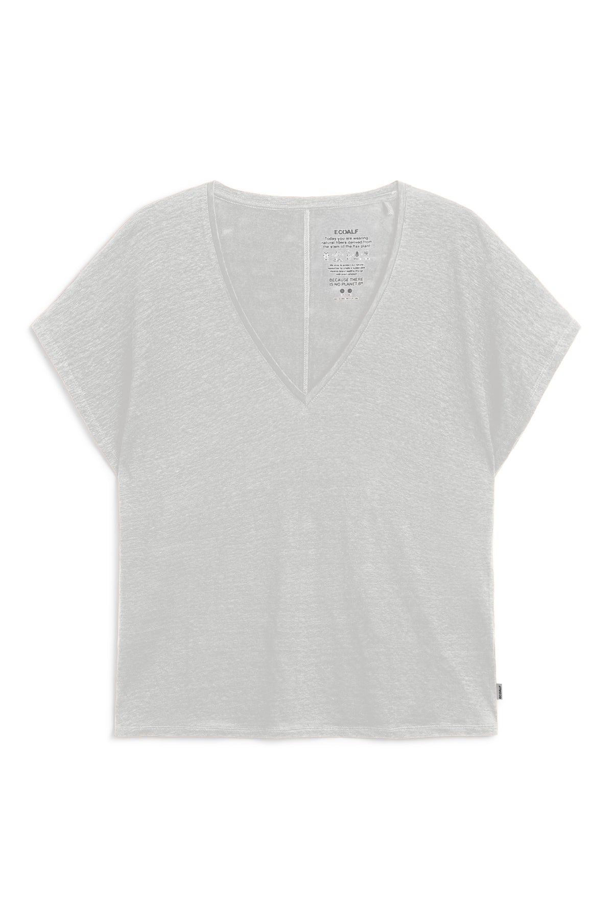 ecoalf-camiseta-arendal-gris-de-mujer-100-lino-fit-relajado-escote-en-v-y-manga- image 5