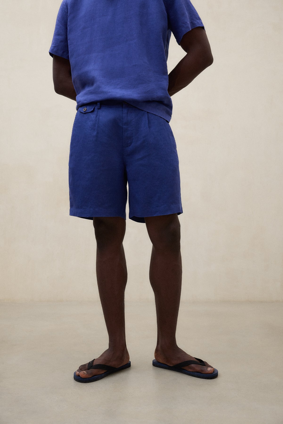 ecoalf-shorts-tika-azules-para-hombre-lino-80-fit-regular-tiro-medio image 3