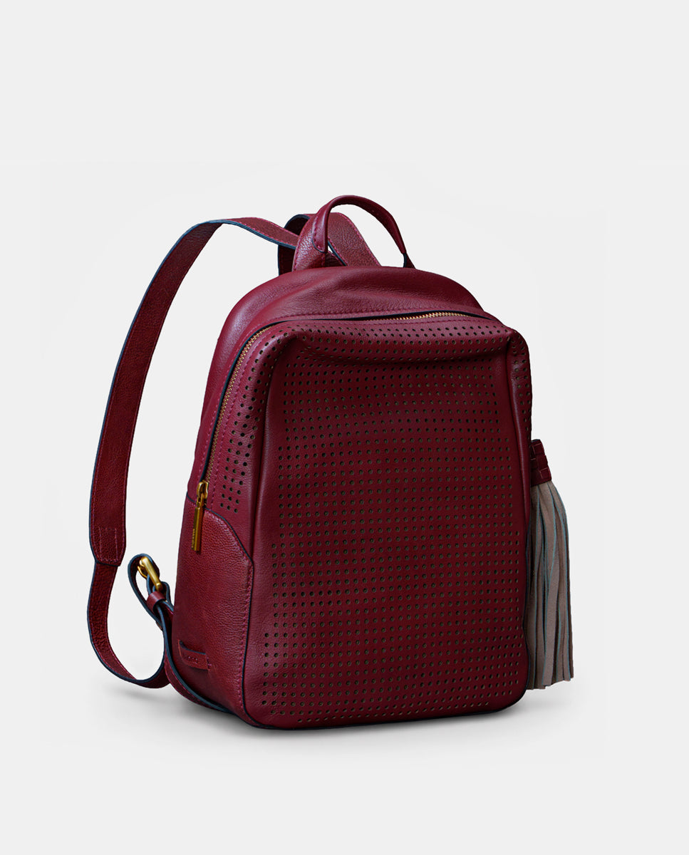 abbacino-mochila-piel-troquelada-burdeos-mujer image 2