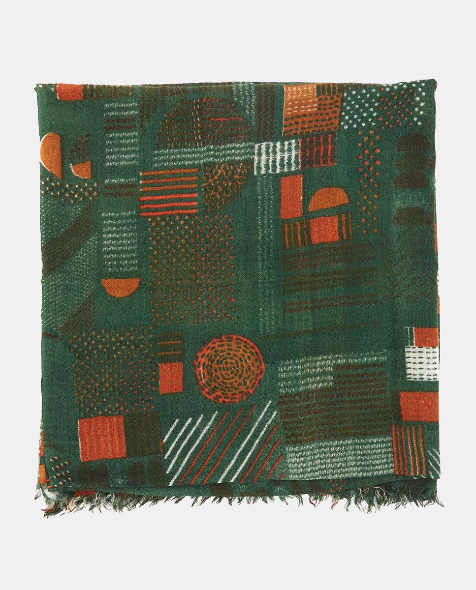 abbacino-pa-uelo-lana-verde-estampado-geom-trico image 3