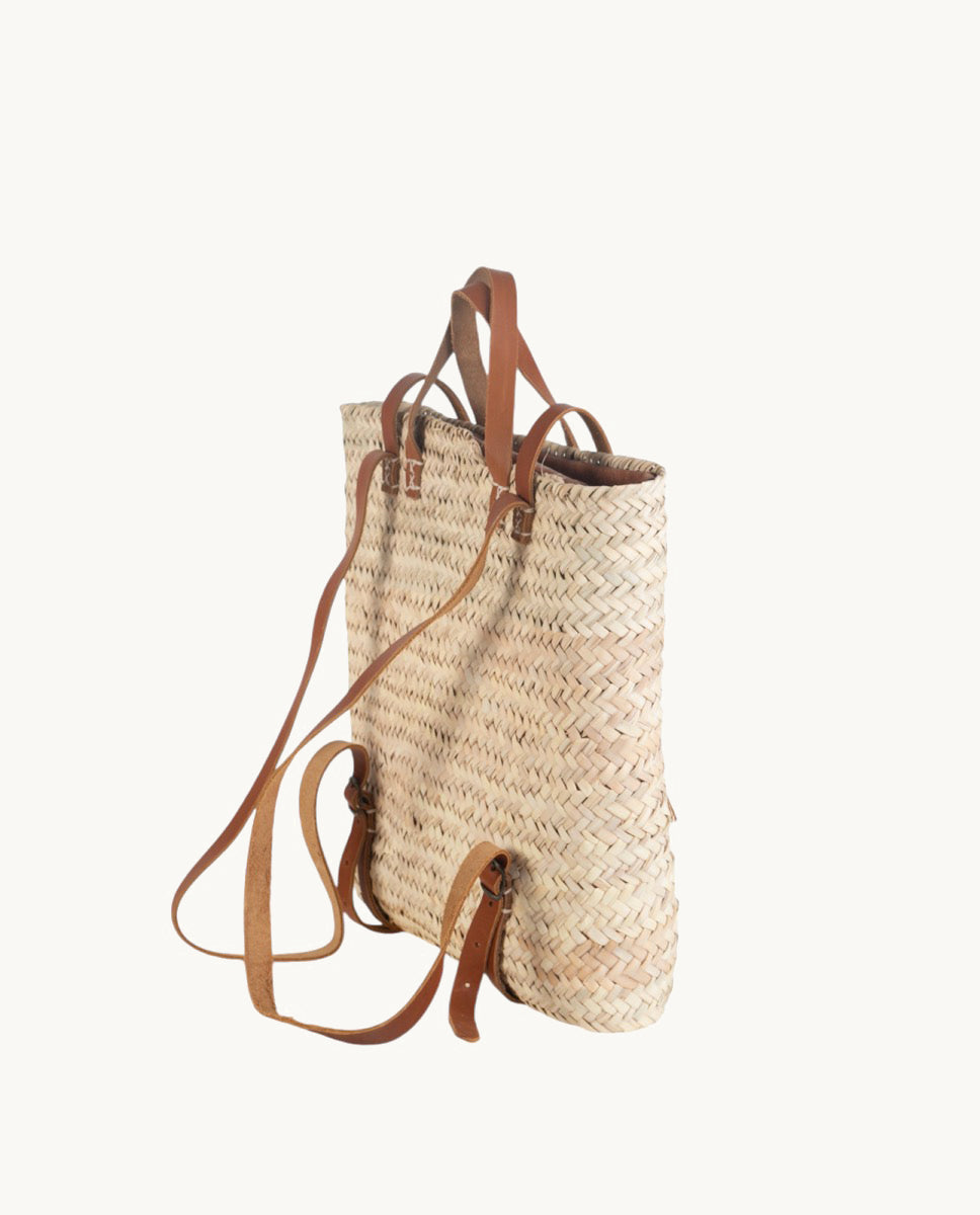 mochila-de-palma-natural-kbas-con-asas-de-cuero-color-natural image 2