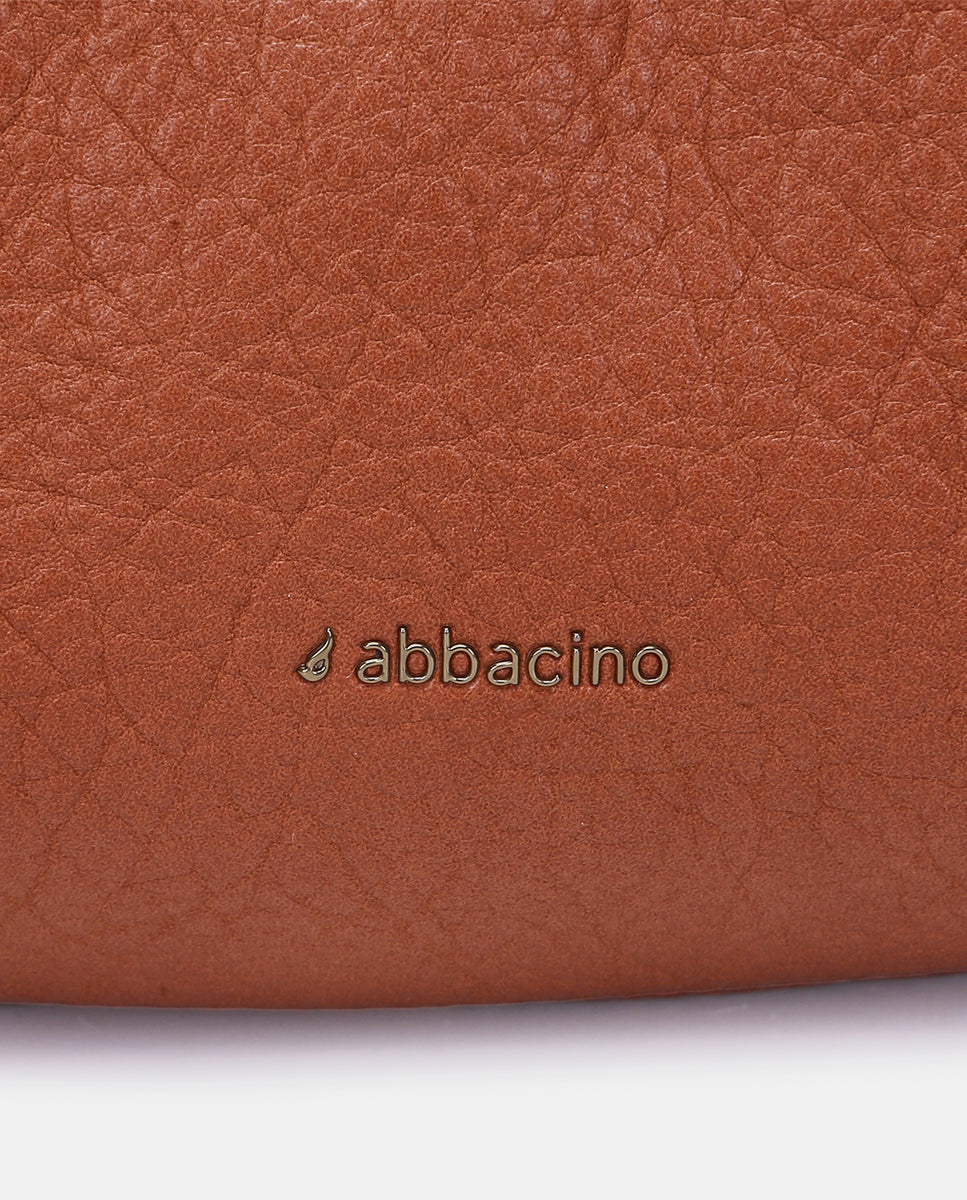 abbacino-bolso-de-mano-cognac-materiales-reciclados image 6
