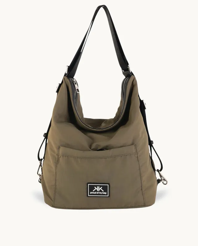 kbas-hobo-mochila-de-nylon-kaki-oi26-bolso-y-mochila-31-x-17-x-35-cm image 1