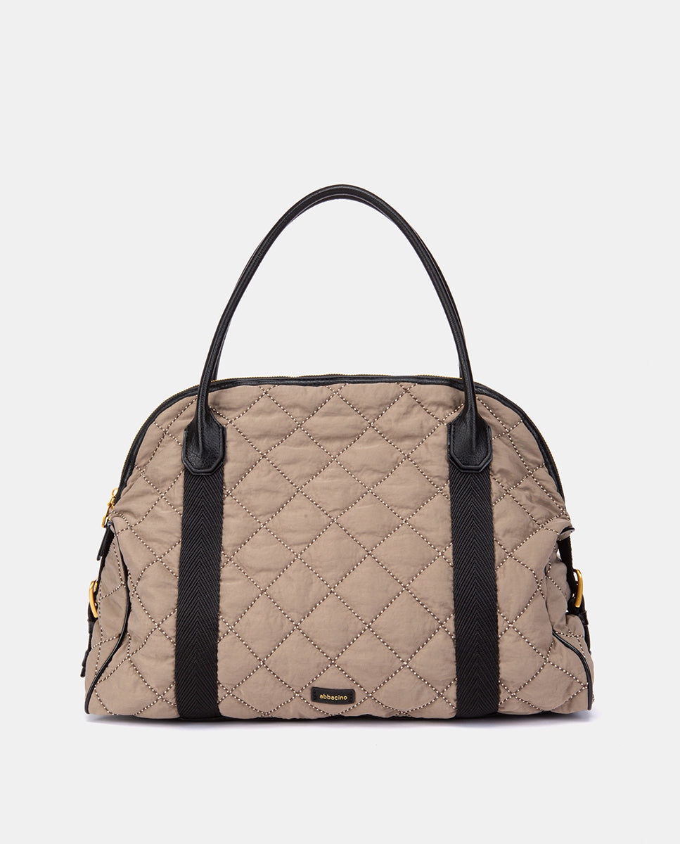 abbacino-bolso-de-mano-acolchado-taupe-reciclado image 2