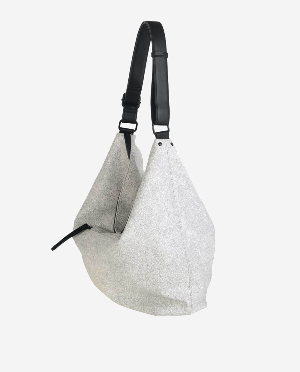 bolso-hobo-kbas-con-cremallera-pu-texturizado-blanco-y-gris-oscuro image 6