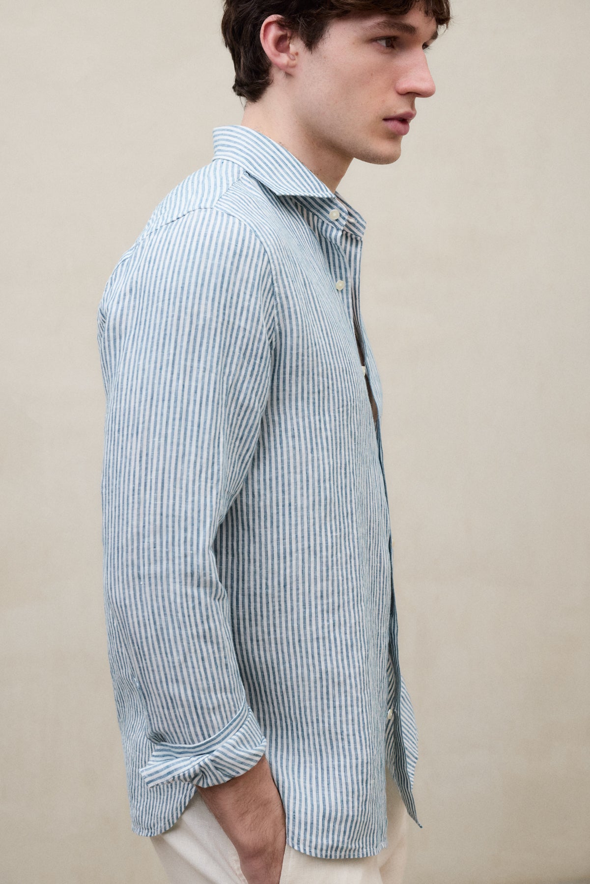 ecoalf-camisa-alfredo-de-lino-a-rayas-verde-hombre image 4