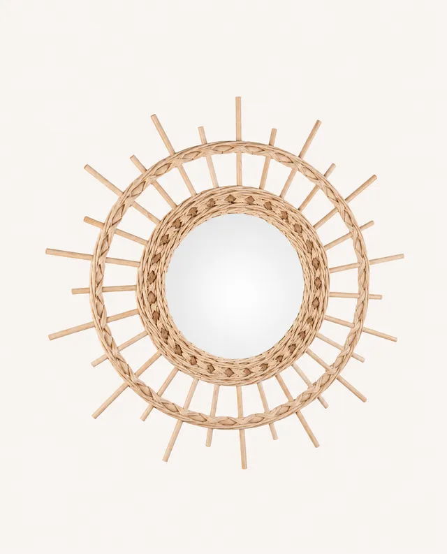 kbas-espejo-de-rattan-47-cm-de-di-metro-marco-natural-y-estilo-bohemio image 1