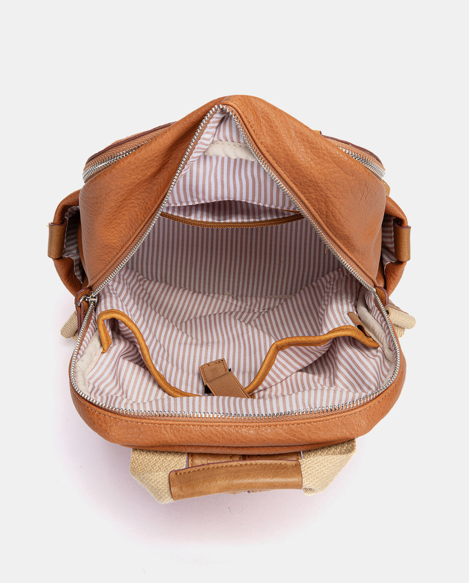 abbacino-mochila-mujer-materiales-reciclados-cognac image 6