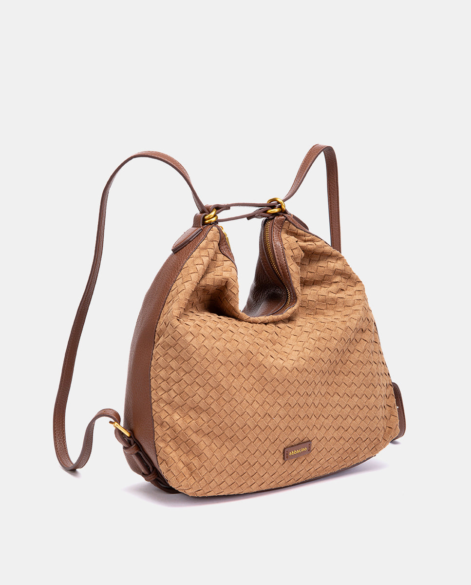 abbacino-bolso-multifuncional-trenzado-cognac-hombro-y-mochila image 4