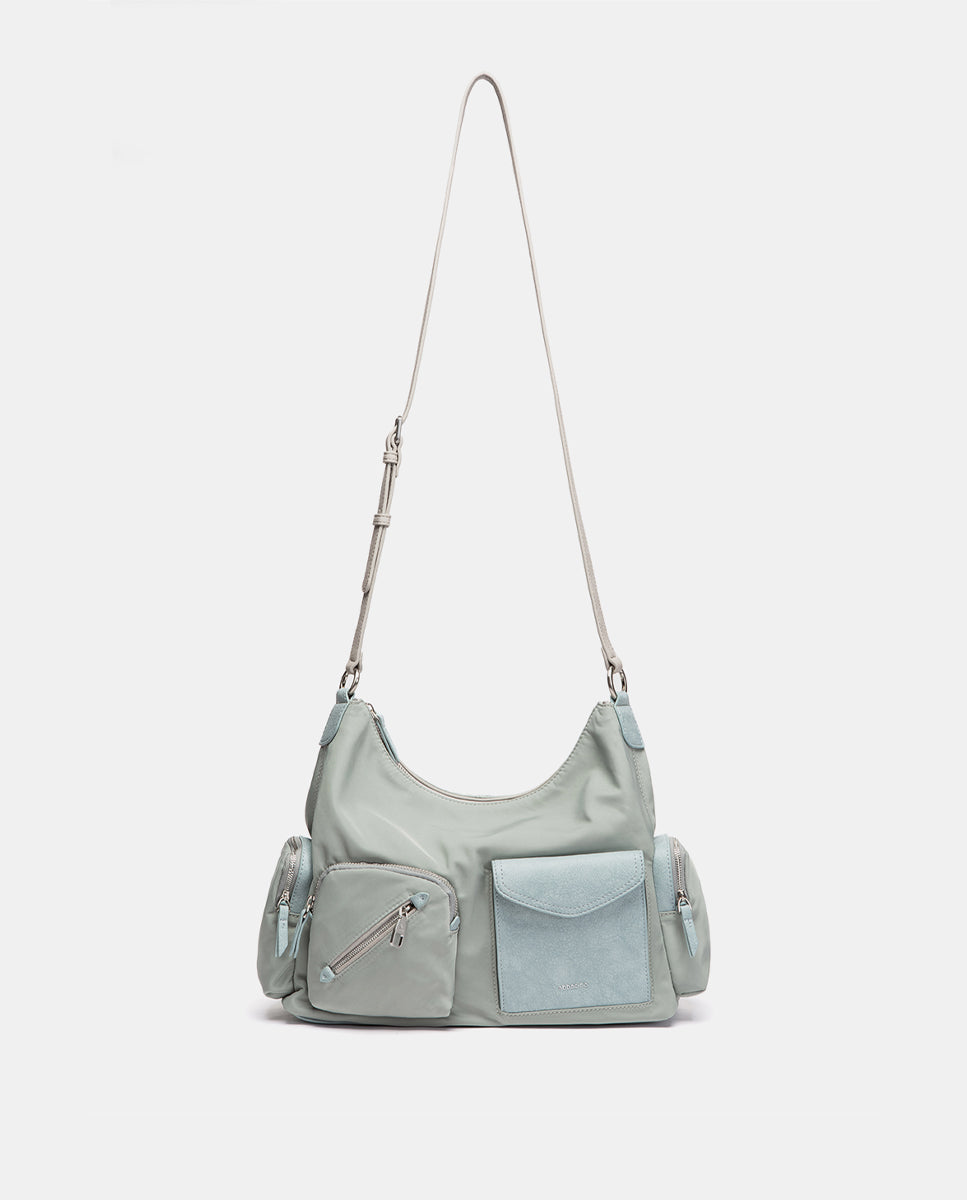 abbacino-bolso-de-hombro-hobo-en-tejido-reciclado-azul image 6