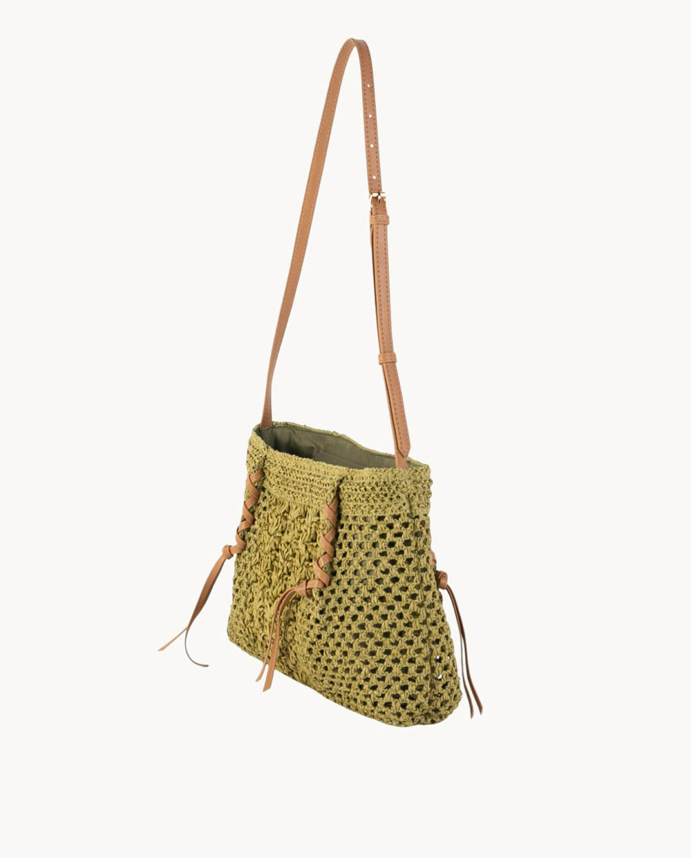 bandolera-de-fibra-natural-kbas-con-cremallera-color-kaki-37x31-cm image 2