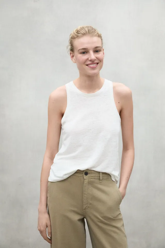 ecoalf-camiseta-halden-blanca-camiseta-de-tirantes-de-mujer-de-lino-100 image 1