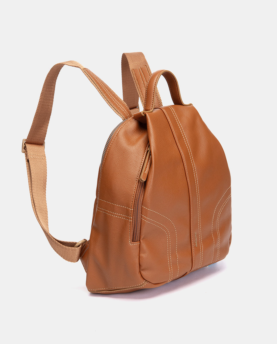 abbacino-mochila-cognac-mujer-materiales-reciclados image 2