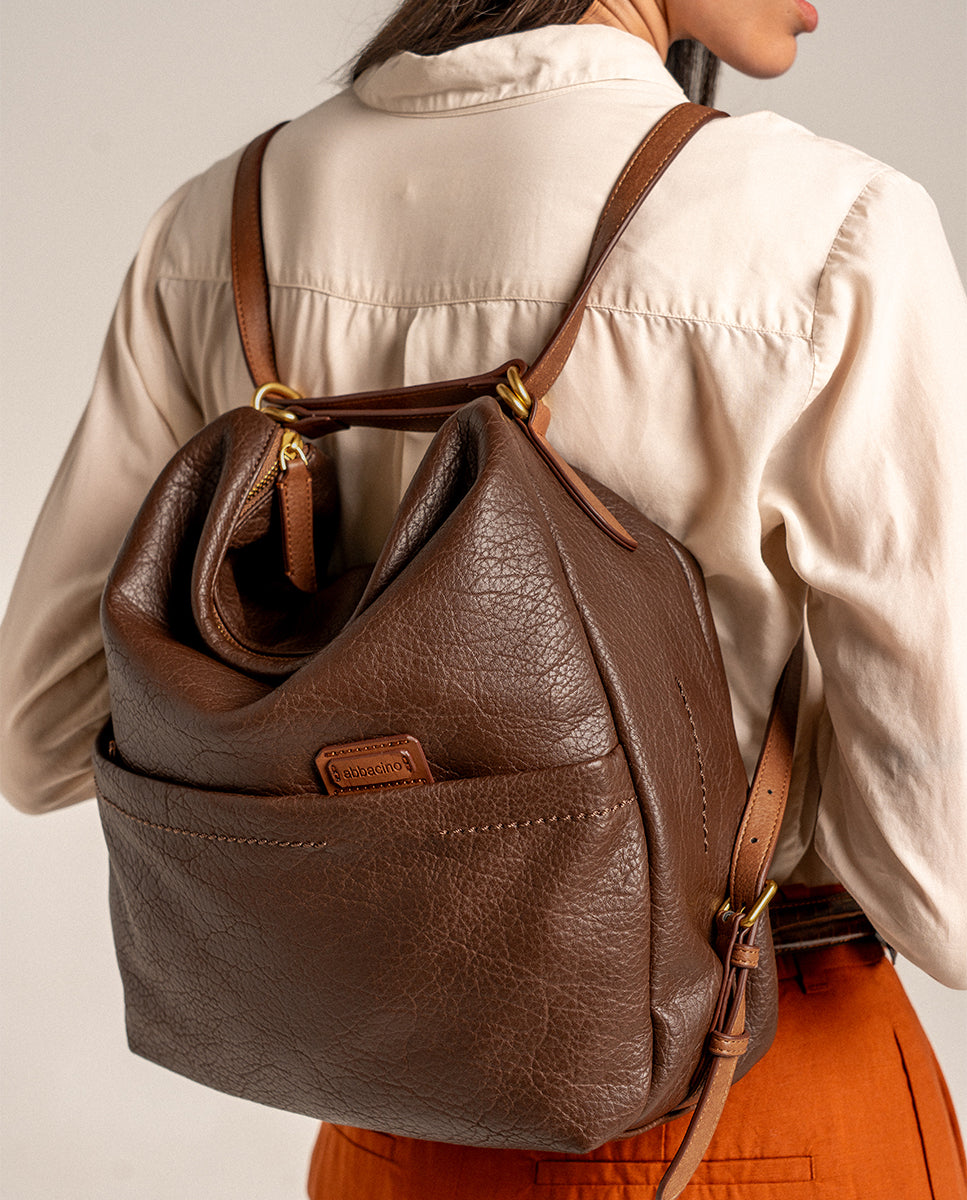 abbacino-bolso-multifuncional-reciclado-marr-n-hombro-mochila image 4